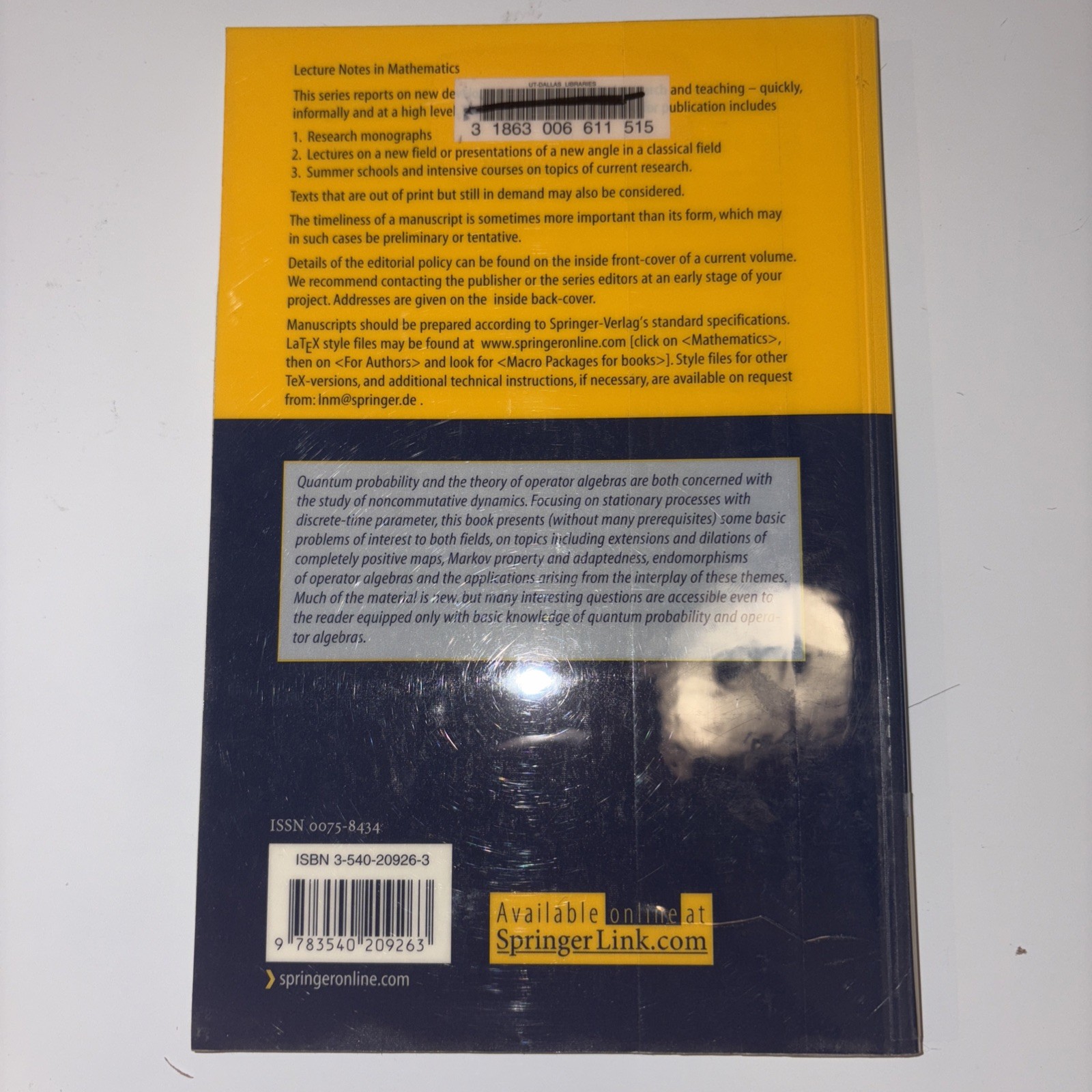 Lecture Notes in Mathematics Ser.: Noncommutative Stationary Processes by…