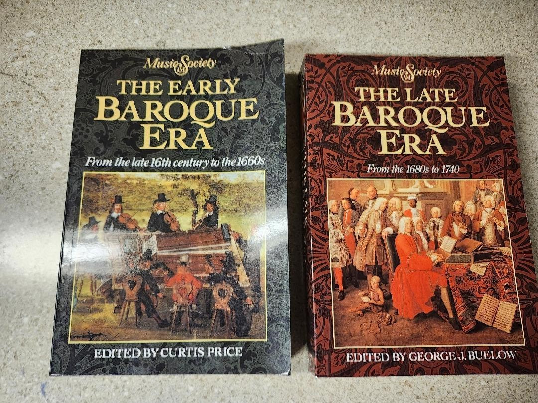 Music & Society Early and Late Baroque Era book lot Curtis Price George L Buelow