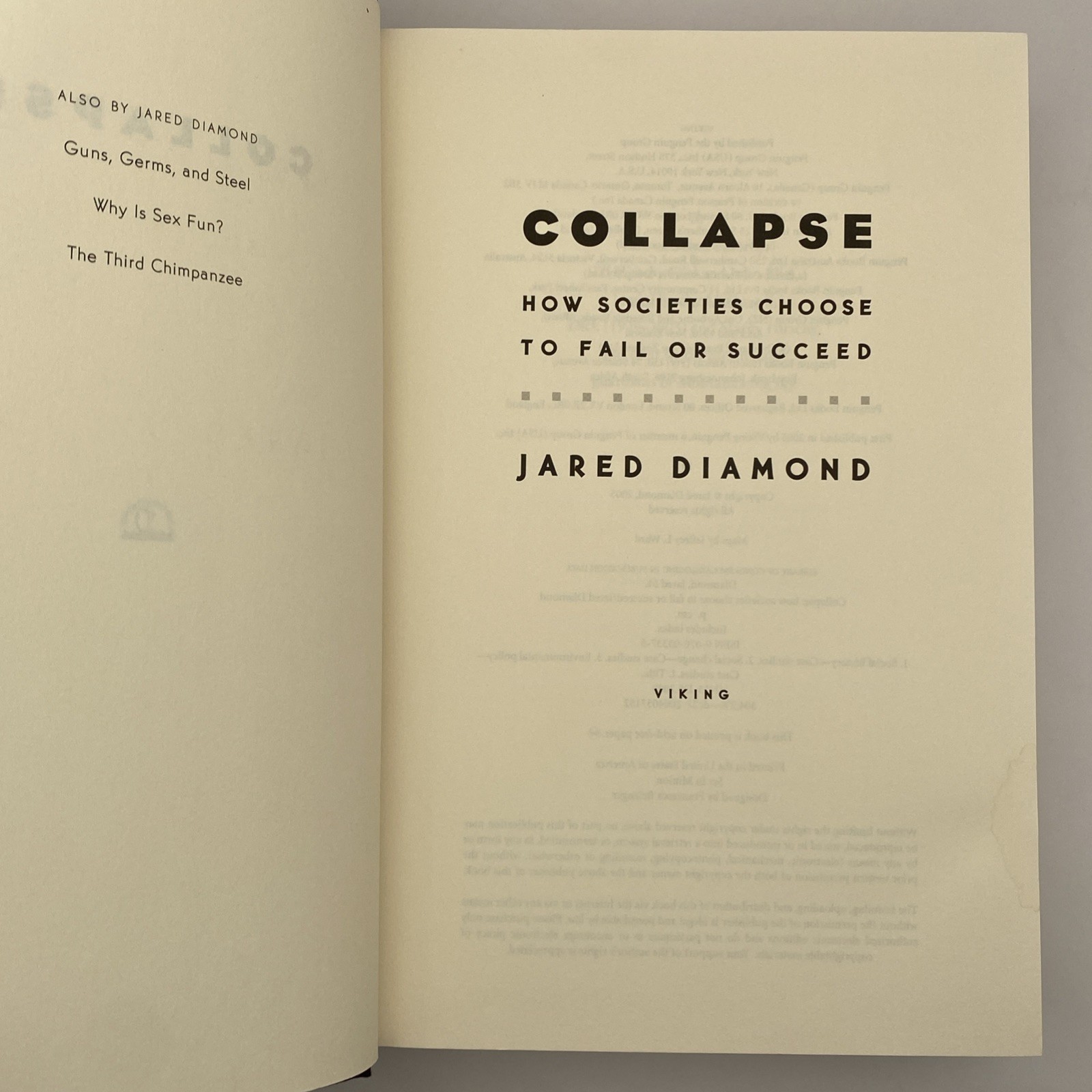 Collapse : How Societies … Jared Diamond 2005 HCDJ Signed Not Personalized