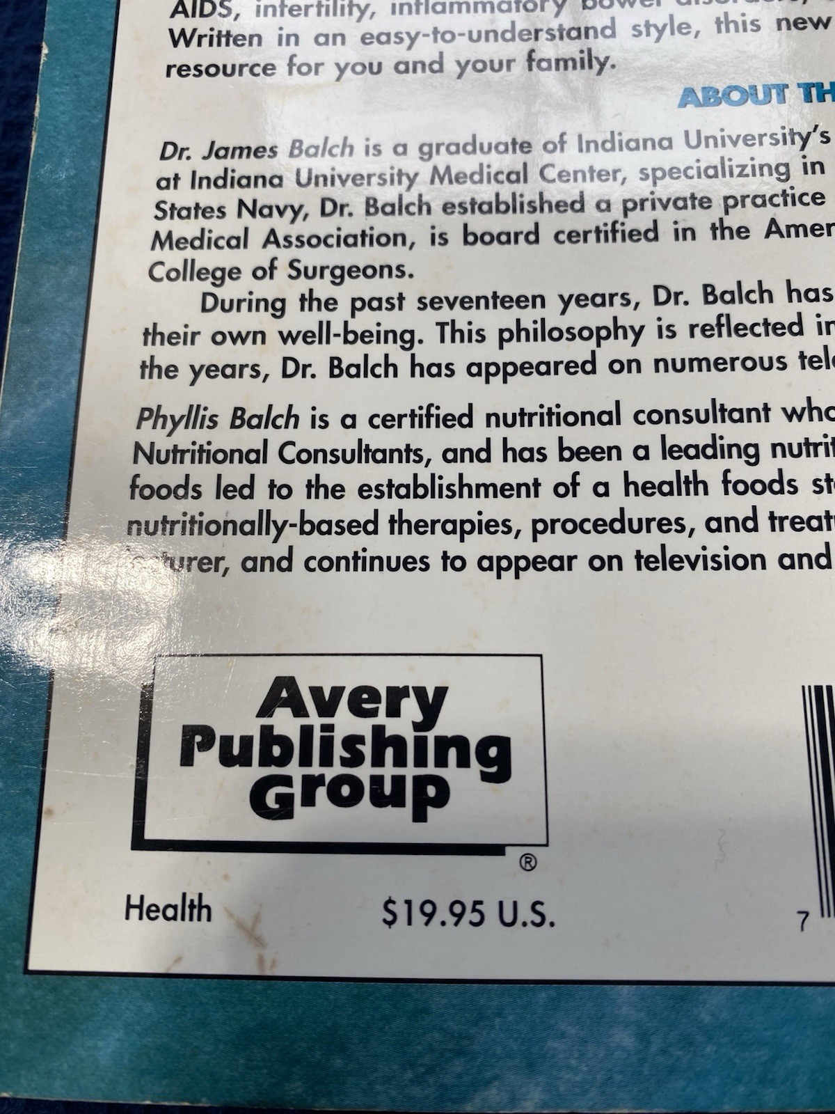 Prescription For Nutritional Healing Second Edition Book By J&P Balch A-Z Refer.
