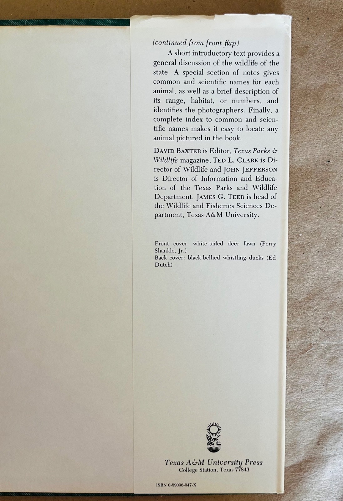 1st Edition Texas Wildlife: Photographs from Texas Parks & Wildlife 1978