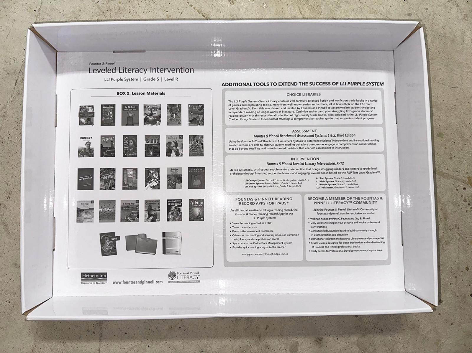 Fountas & Pinnell LLI Purple System Grade 5-8 — Complete 7-Box Set