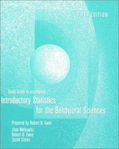 Introductory Statistics For The Behavioral Sciences Study Guide