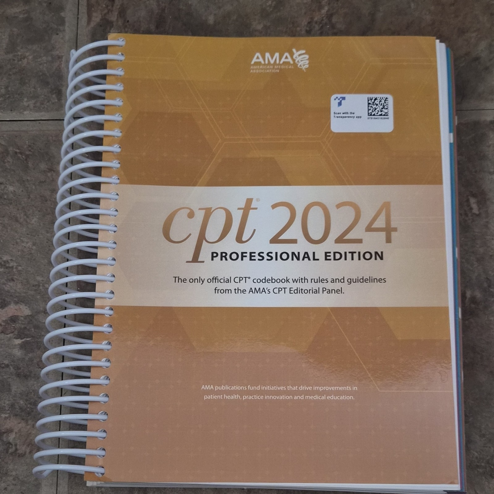 AMA CPT 2024 Professional Edition Spiral Textbook Medical Coding & Billing