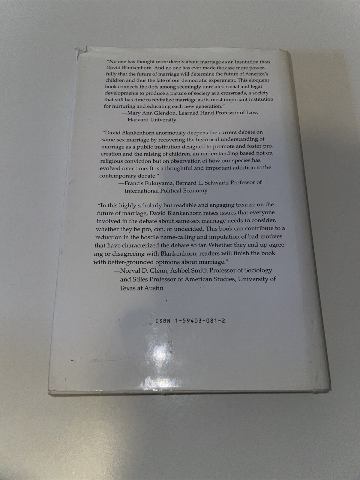 The Future Of Marriage 1st US Edition David Blankenhorn Hardcover Book 2007