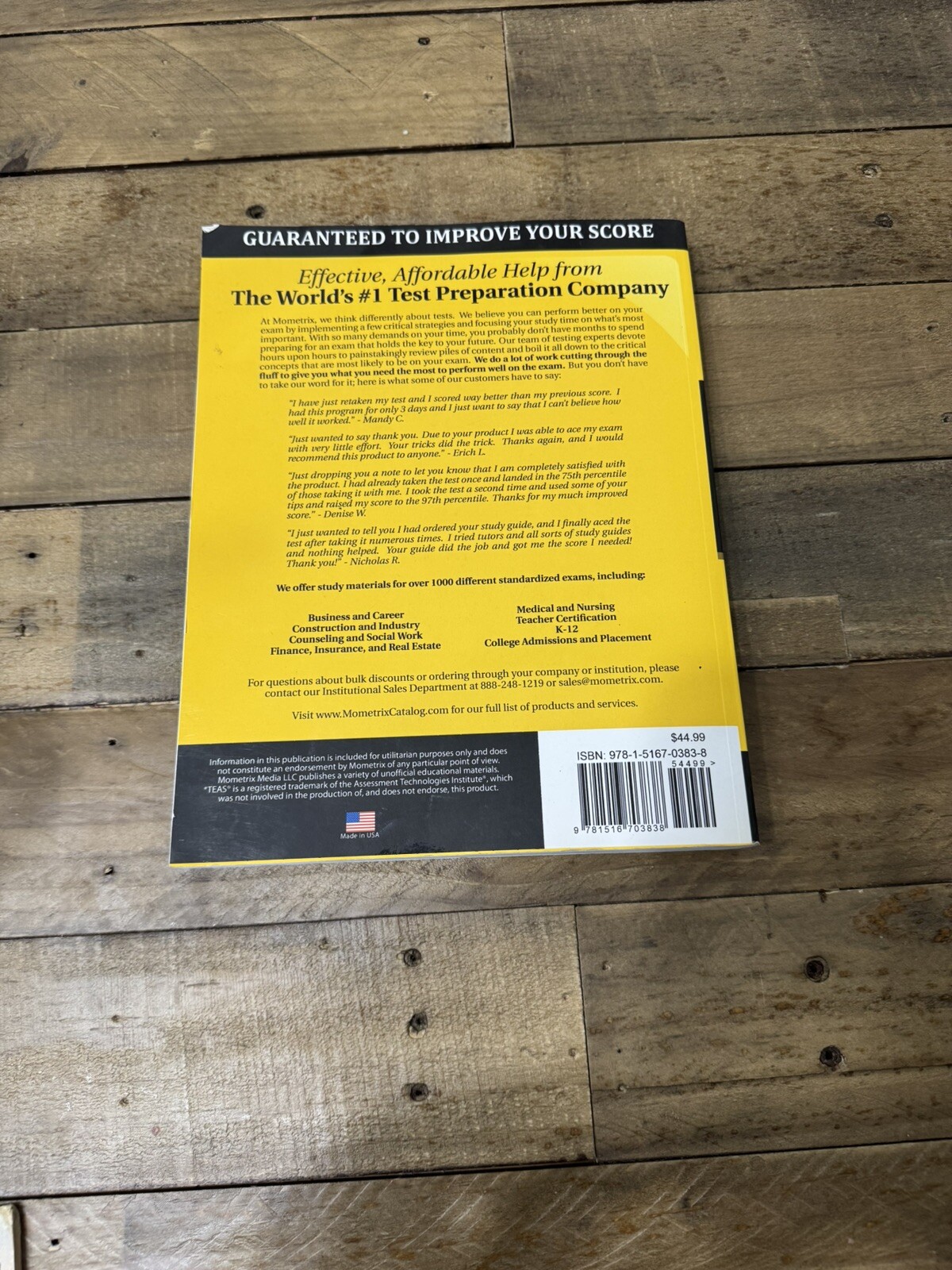 ATI Teas 6 Secrets Study Guide & Practice Tests by MOMETRIX 2018 Book F9