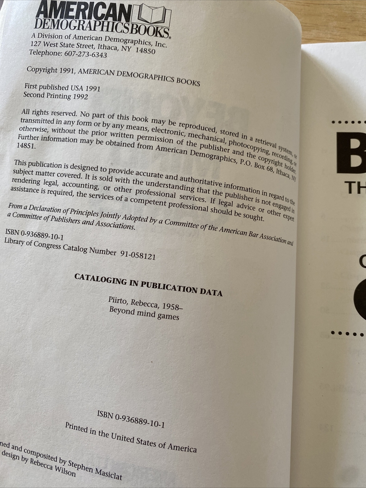 BEYOND MIND GAMES: THE MARKETING POWER OF PSYCHOGRAPHICS By Rebecca Piirto