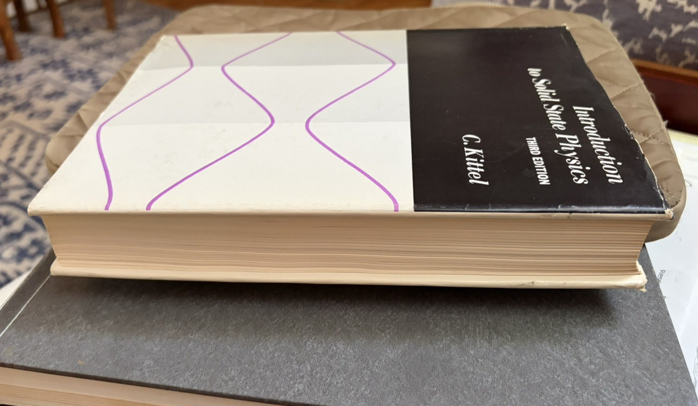Introduction to Solid State Physics By C. Kittel-1968-3rd Ed.-HCDJ-Very Good