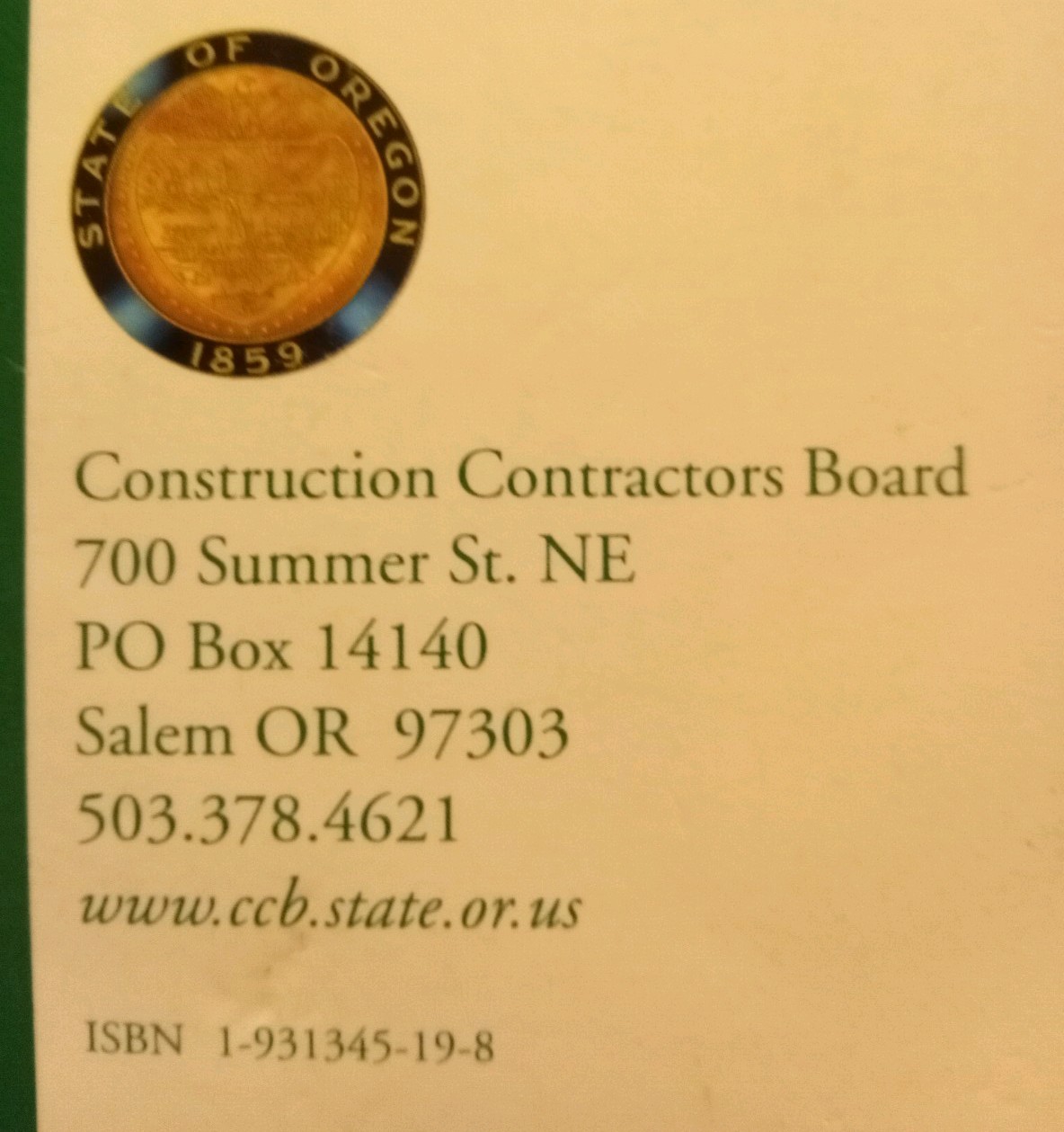 Construction Contractor’s Reference Manual Oregon