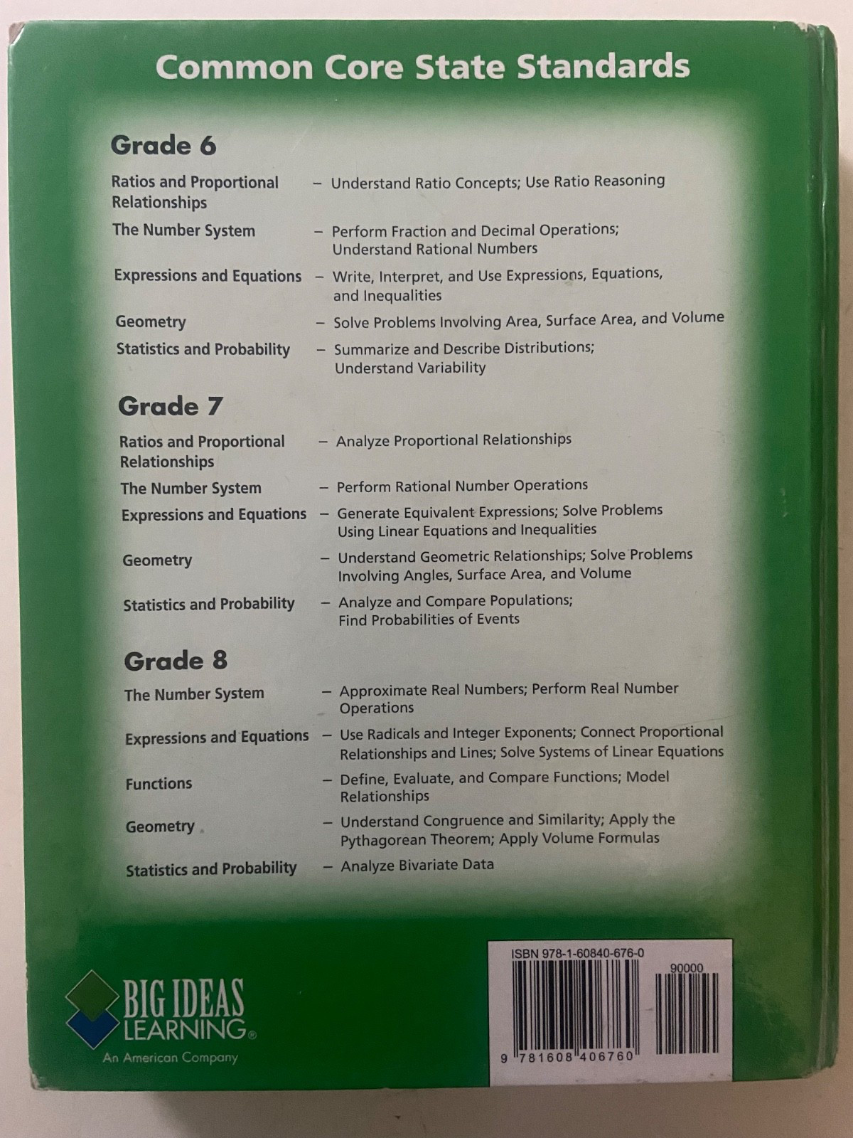 Big Ideas Math Course 1 : A Common Core Curriculum CA Teaching Edition Hardcover
