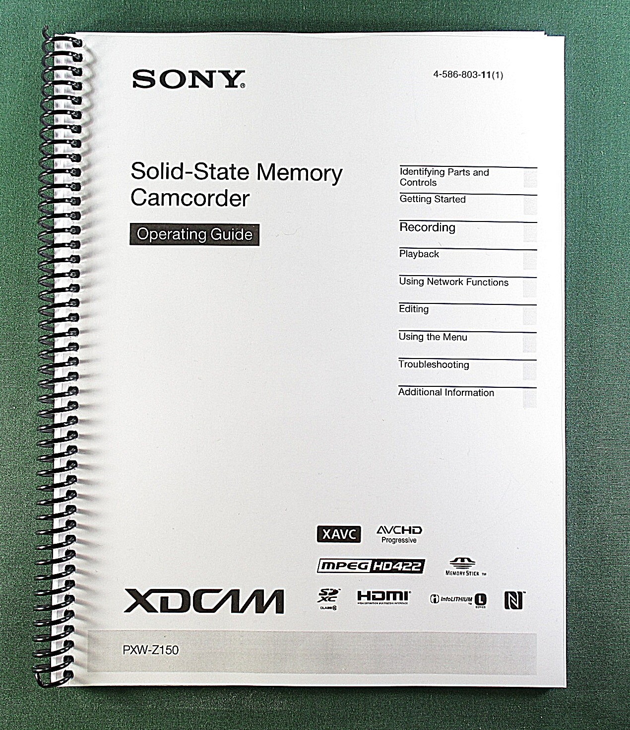 Sony PXW-Z150 Instruction Manual: 152 Pages & Protective Covers!