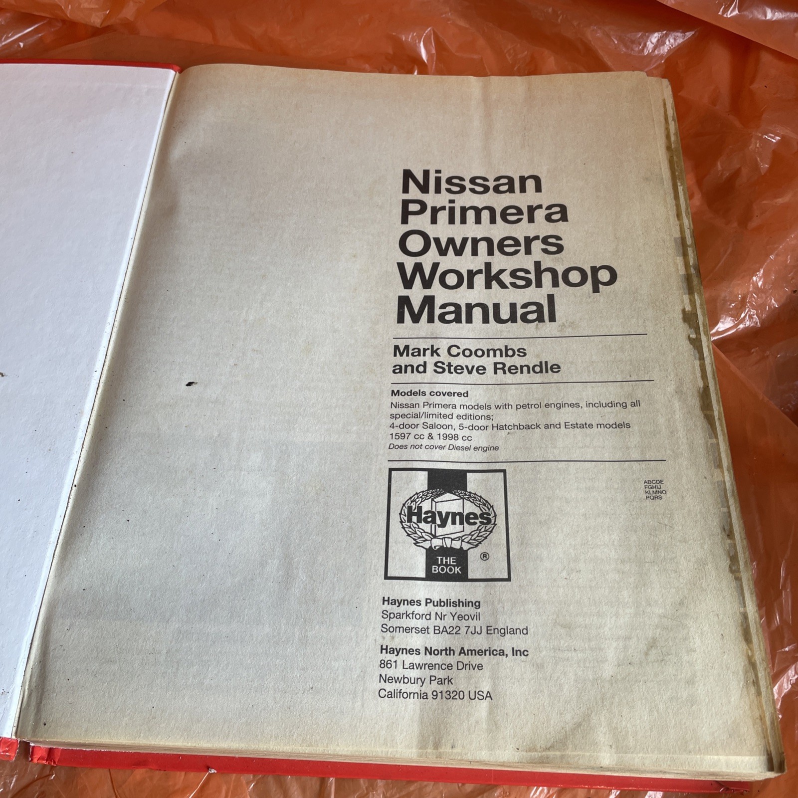Haynes Nissan Primera Petrol (1990 – Aug 1995) Owner Workshop Manual