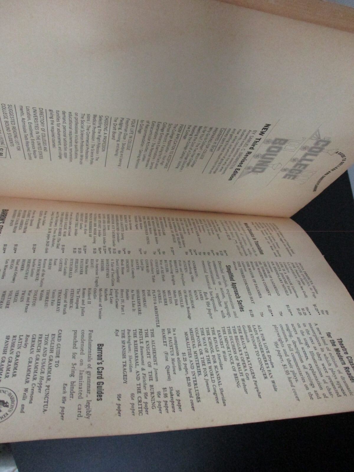 Barron’s College Entrance Exams 1964 paperback-How To Prepare