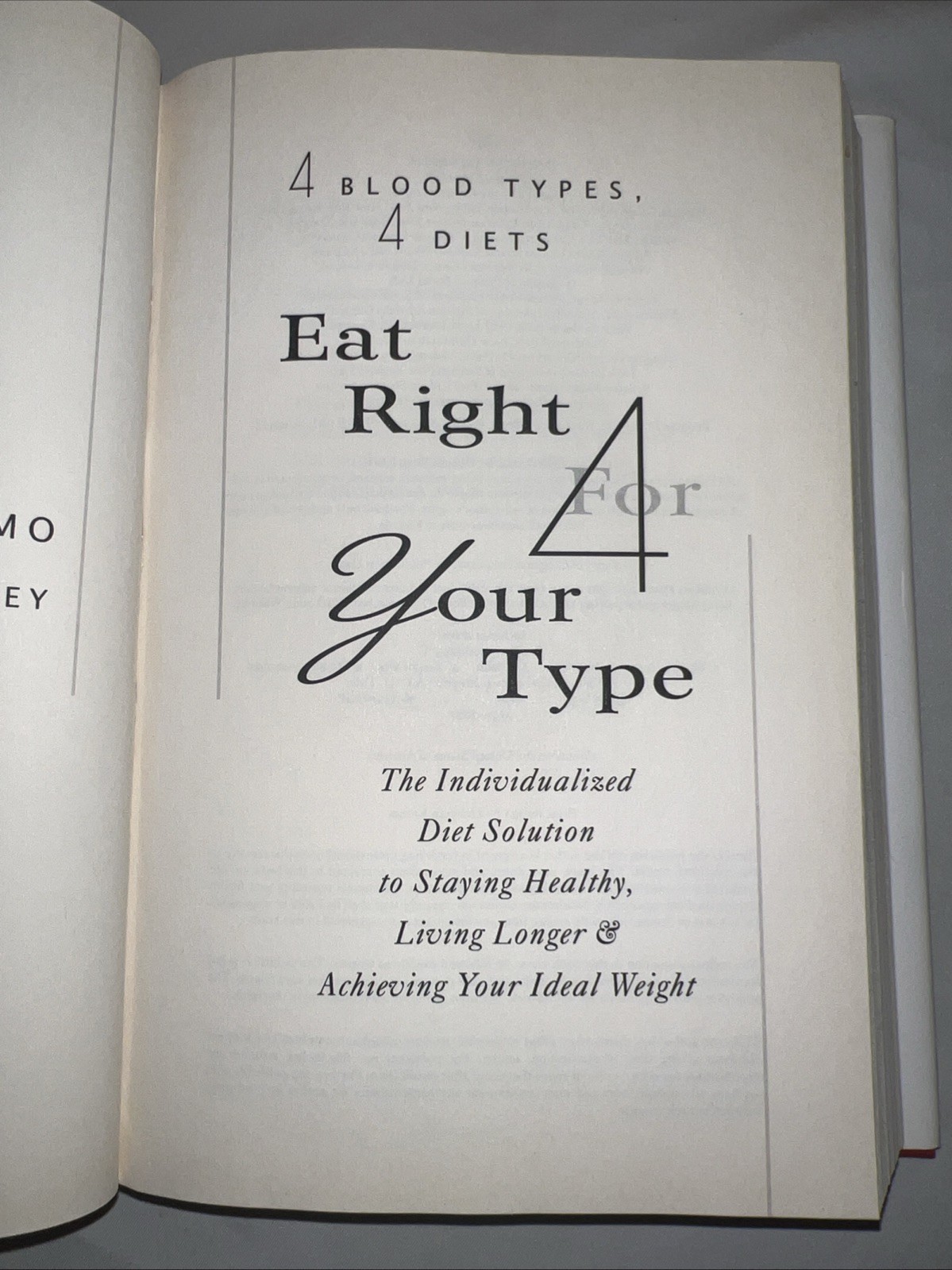 Eat Right 4 Your Type The Individualized Diet Solution Staying Healthy HC GOOD