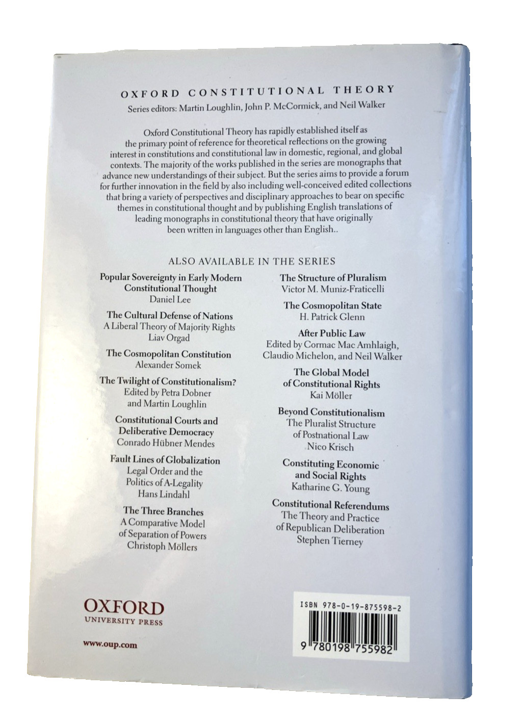 Post Sovereign Constitution Making: Learning and Legitimacy Hardcover