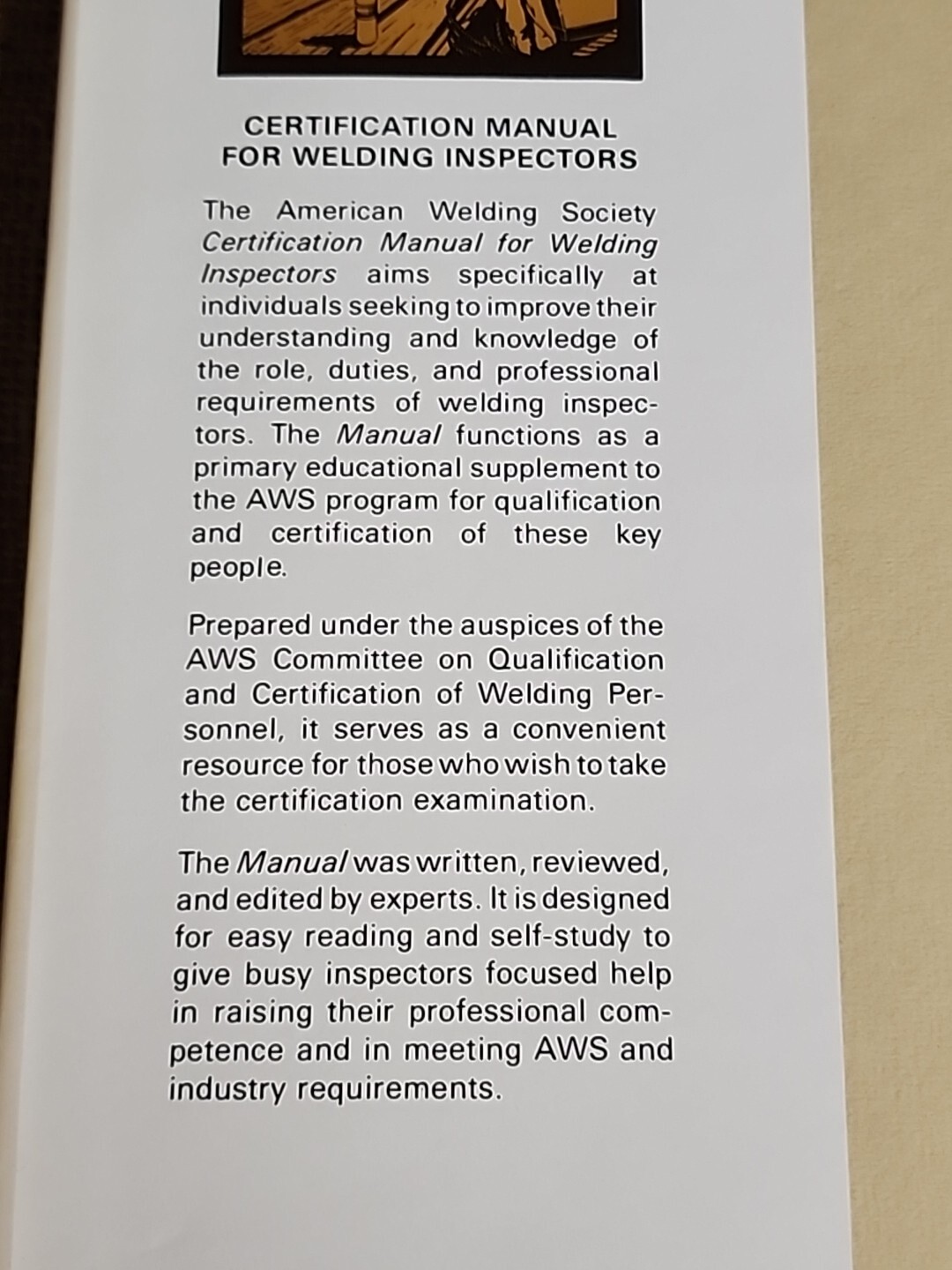 Vintage Certification Manual For Welding Inspectors Book 1977