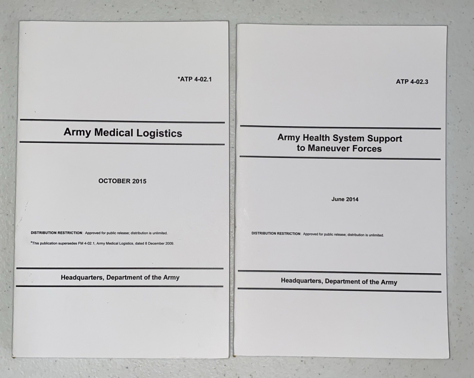 Army Techniques Publication ATP Medical Logistics Health System Support Lot Of 2