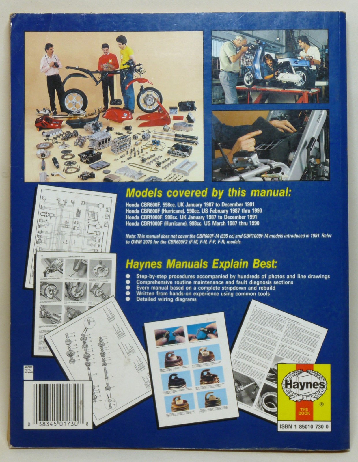Honda CBR600 & 1000 Fours. 1987 – 1991. Haynes Workshop Manual. Paperback.