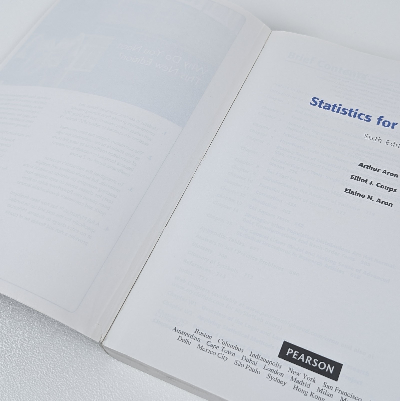 Statistics for Psychology by Arthur Aron, Sixth Edition, International Edition