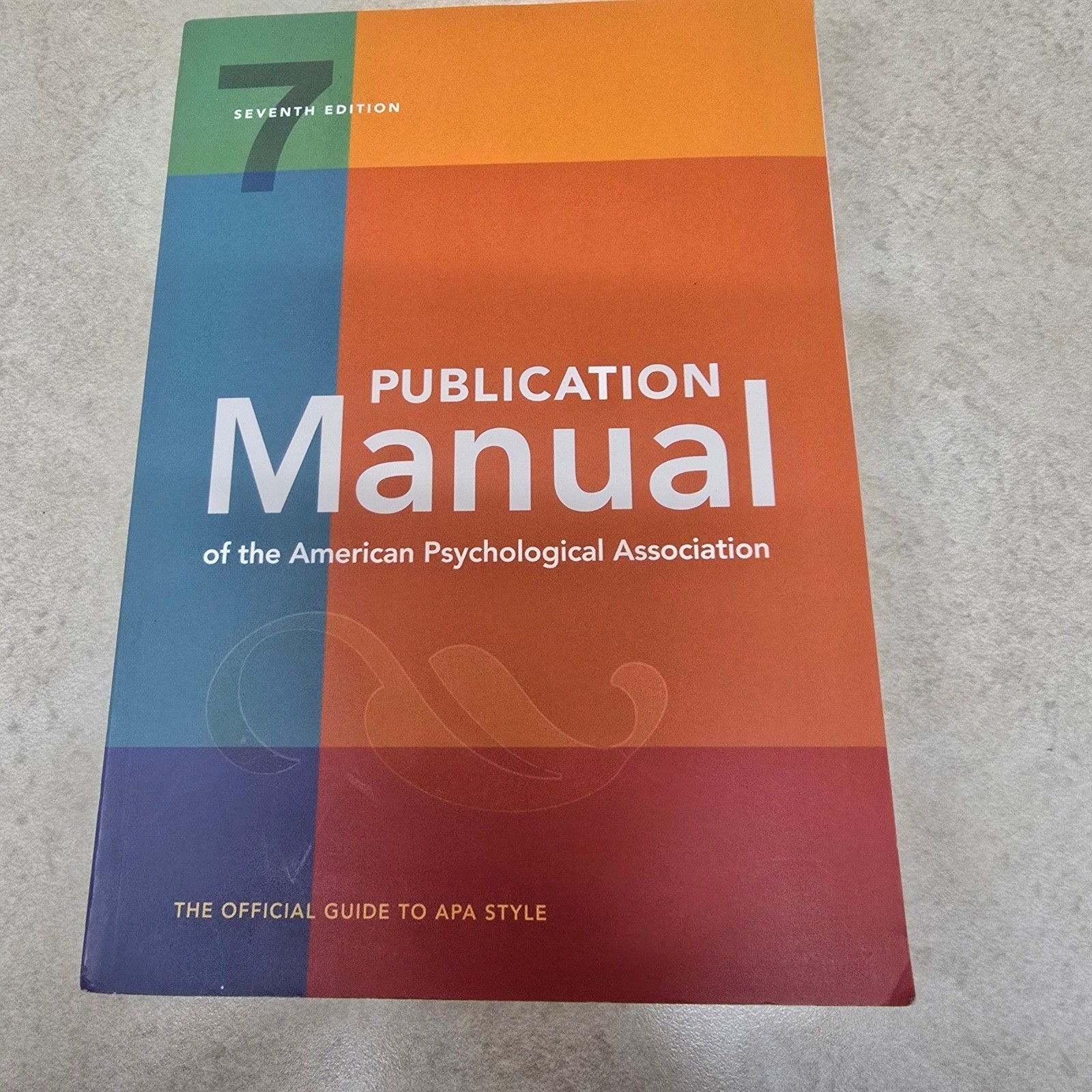 Publication Manual of the American Psychological Association 7th Ed APA Style