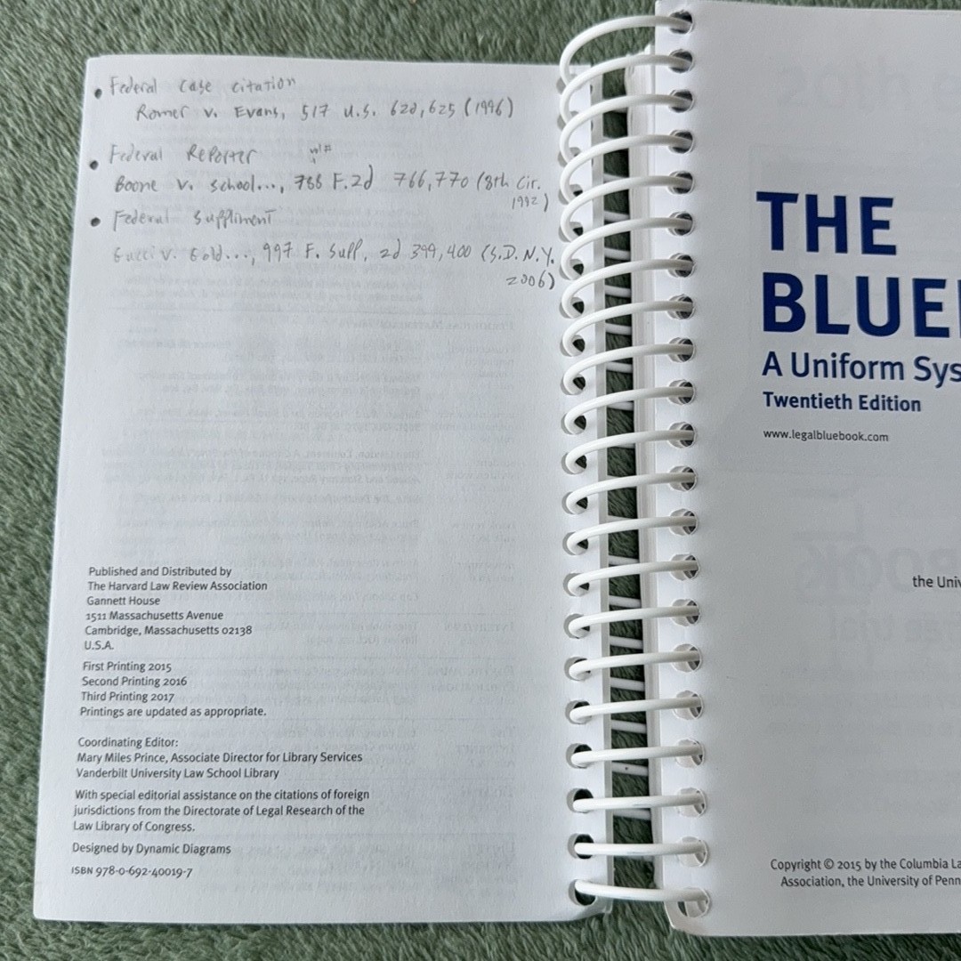 The Bluebook A Uniform System of Citation Twentieth Edition Spiral Bound