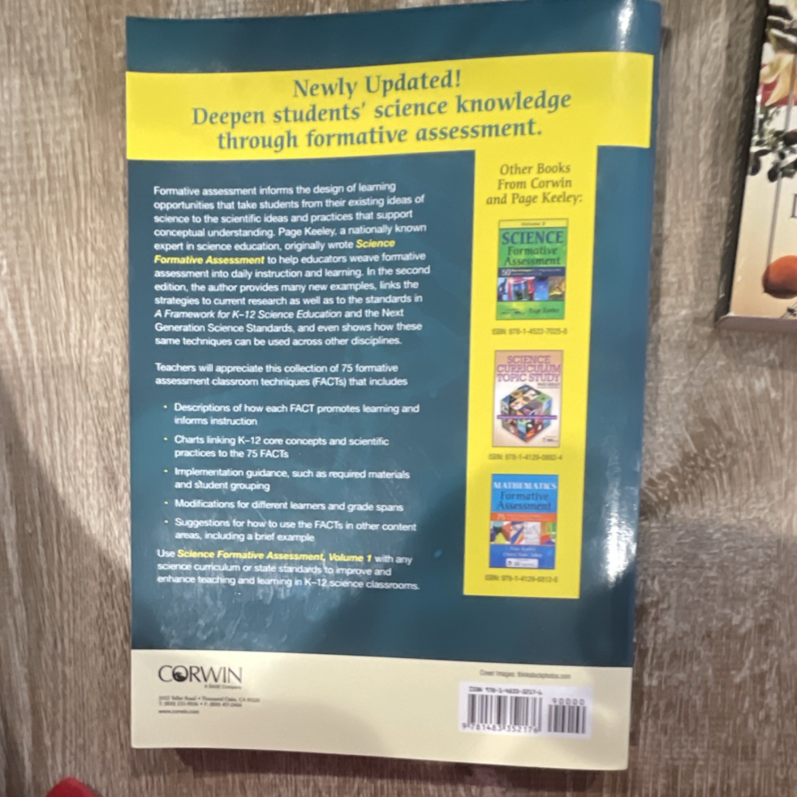 Corwin Paperback Science Formative Assessment Second Edition K-12 Textbook