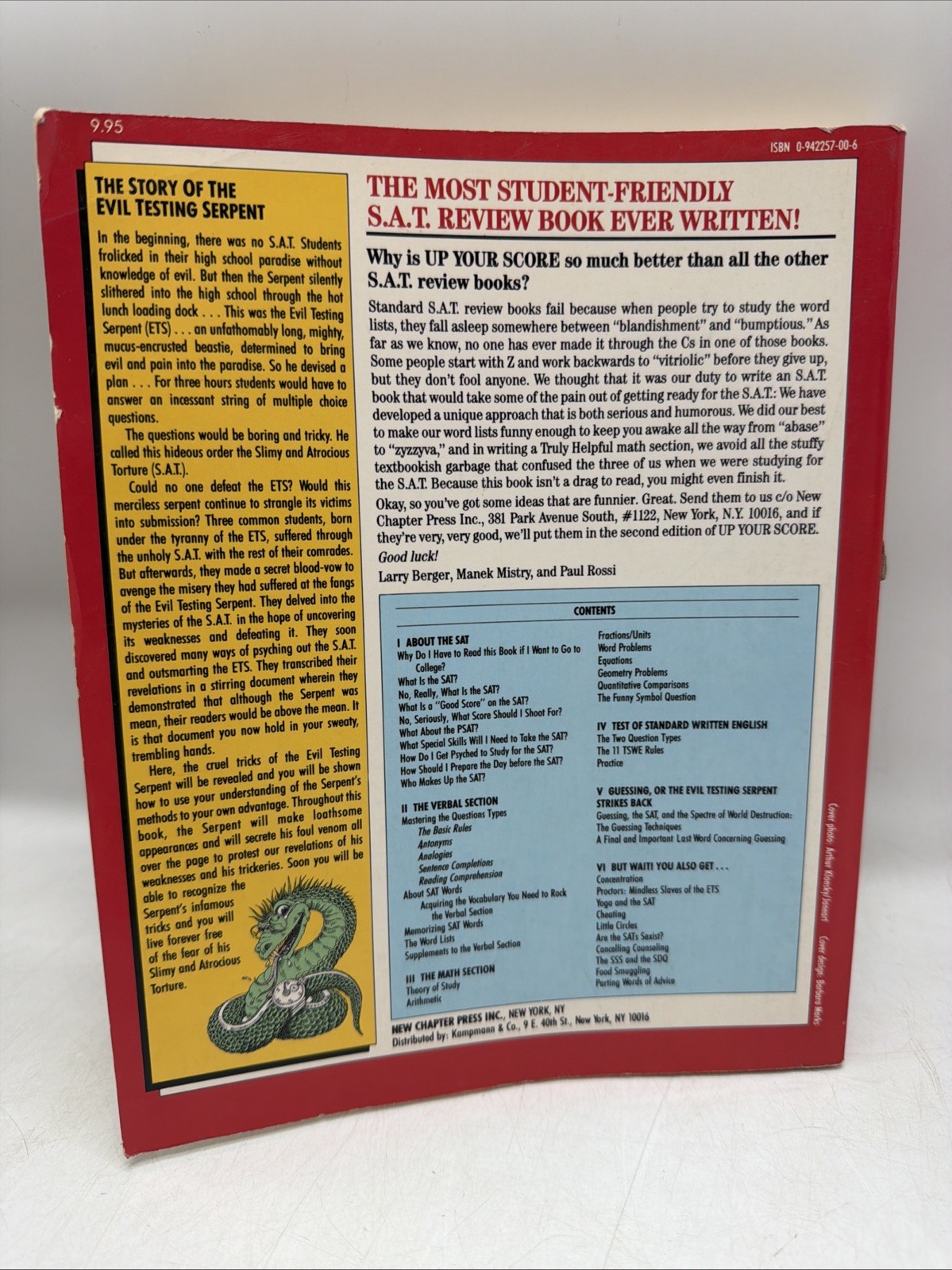 Up Your S.A.T. Score: The Underground Guide to Psyching Out the Scholastic…