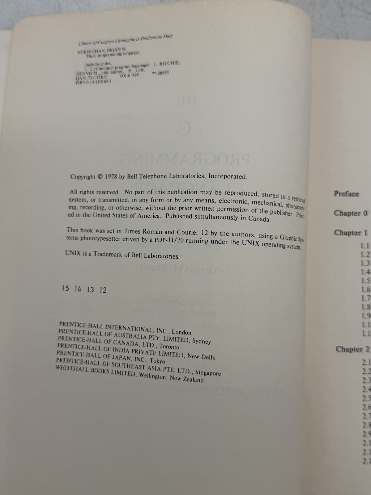 The C Programming Language by Kernighan & Ritchie 1978 Paperback Textbook Bell