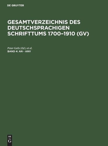An – Anv by Peter Geils, Willi Gorzny, Hans Popst, Rainer Sch… – 9783111083704