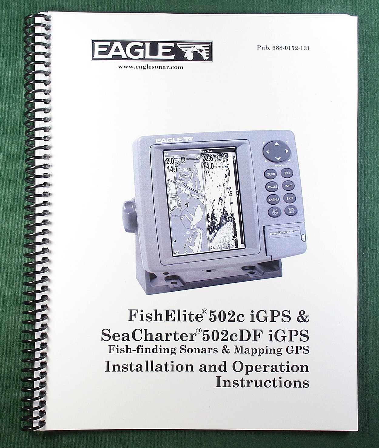 Eagle FishElite 502c Instruction Manual: 196 Pages & Protective Covers!