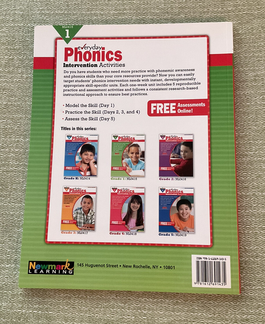 Newmark Learning Grade 1 Everyday Intervention Activities Aid For Phonics