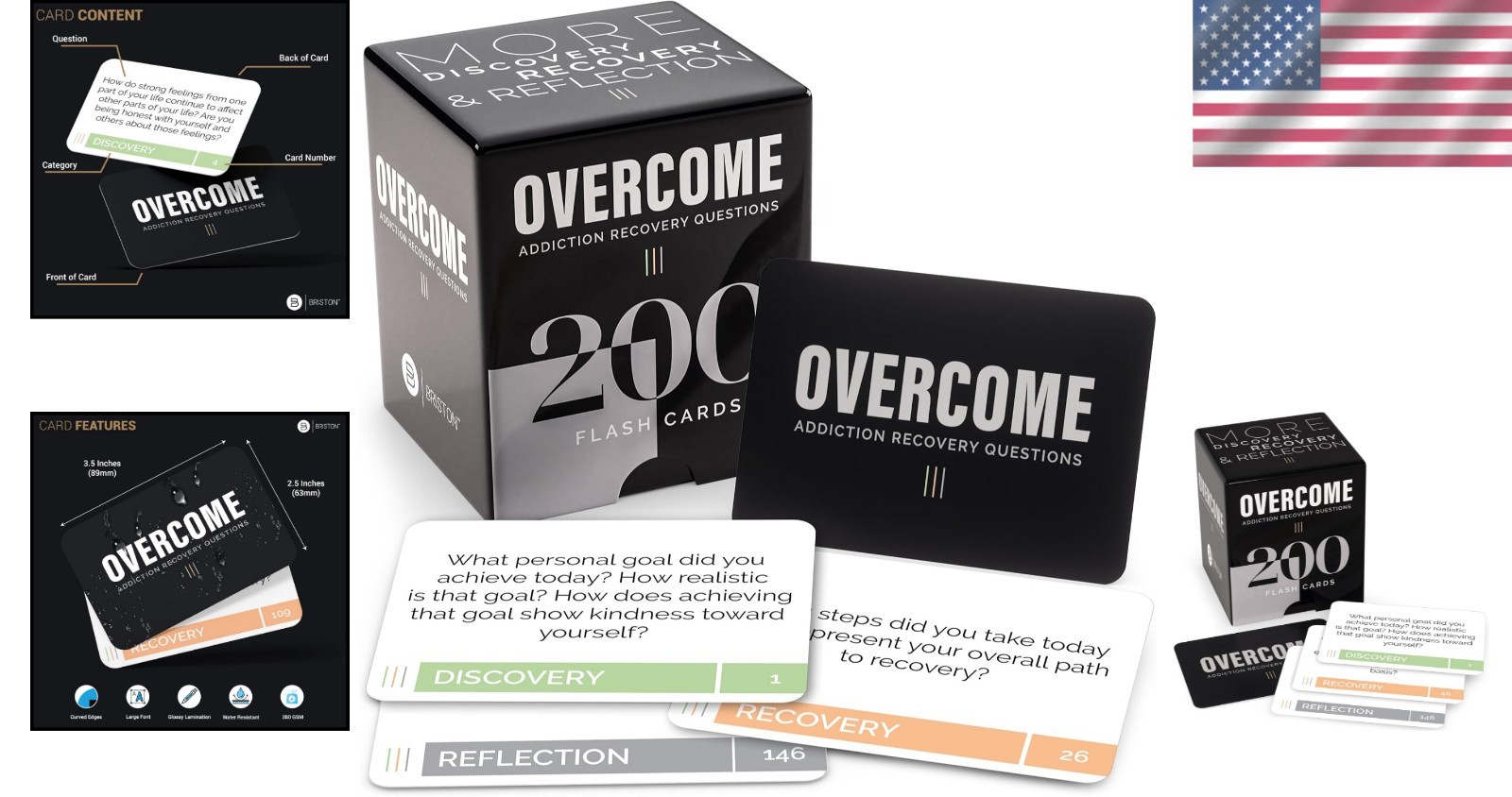 Durable Addiction Recovery Flash Cards – 200 Prompts for Group Therapy Sessions