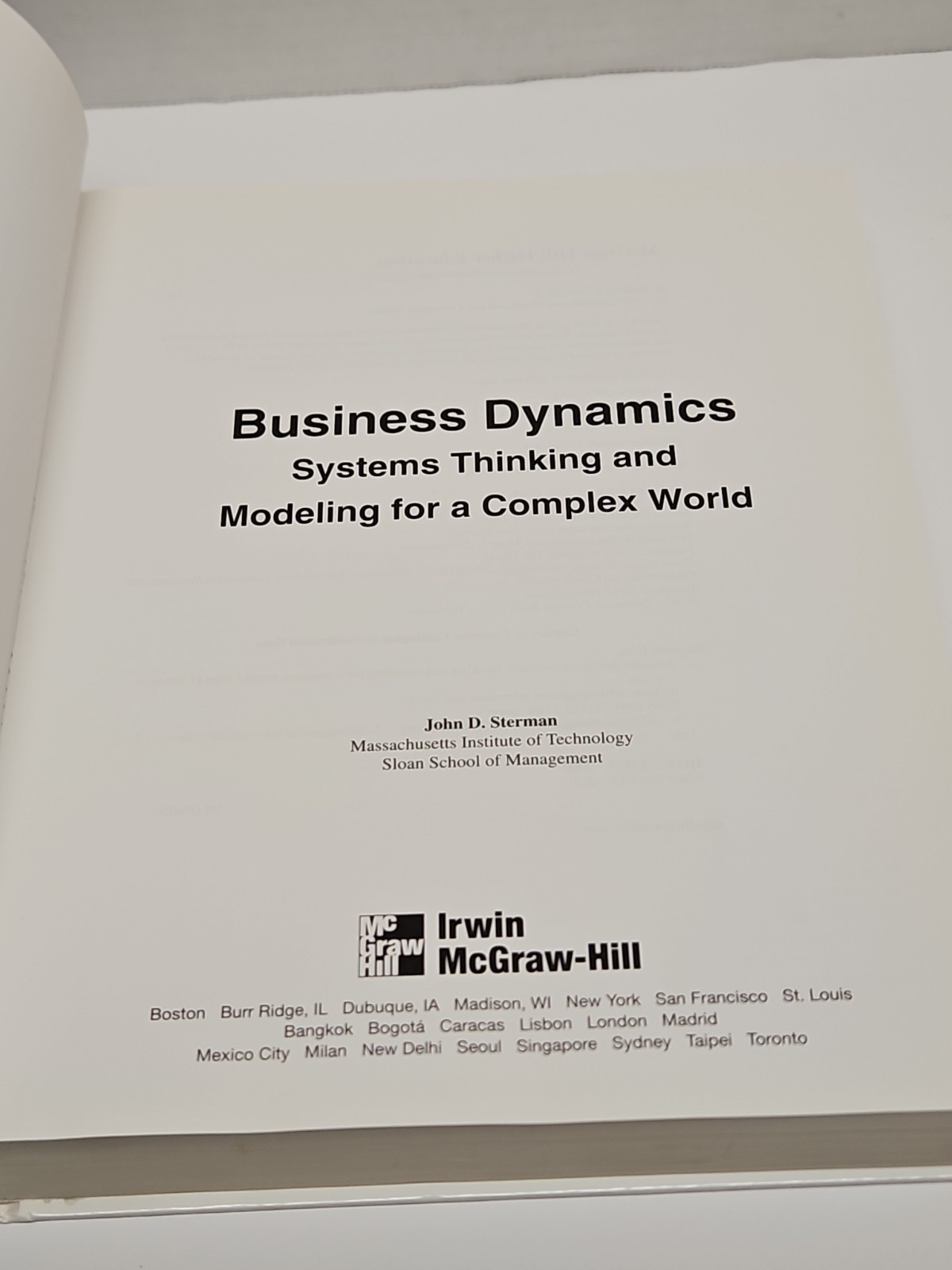 Business Dynamics: Systems Thinking & Modeling Hardcover Book by J Sterman