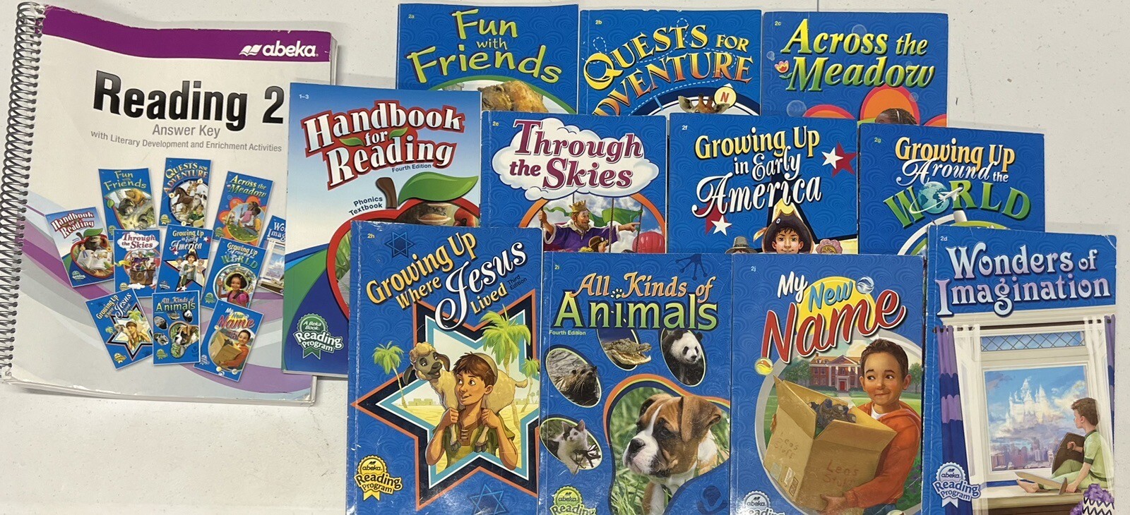 Abeka Reading 2 complete set readers 2nd grade and parent teacher answer key