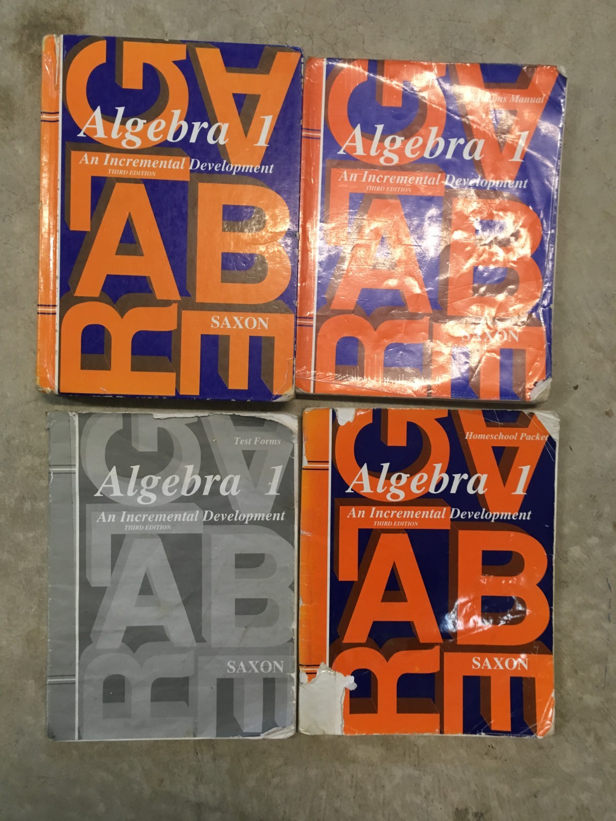 Saxon ALGEBRA 1 Set – Text, Solutions Manual, HS Packet, Test Forms -ACCEPTABLE