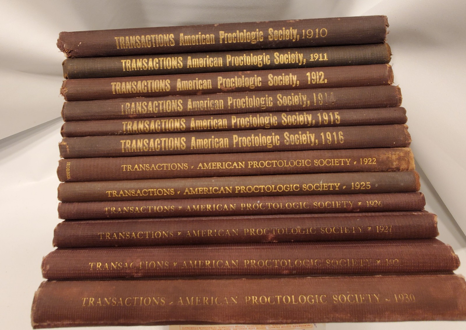 1910-1930 TRANSACTIONS American Proctologic Society 12 Antique Medical Books