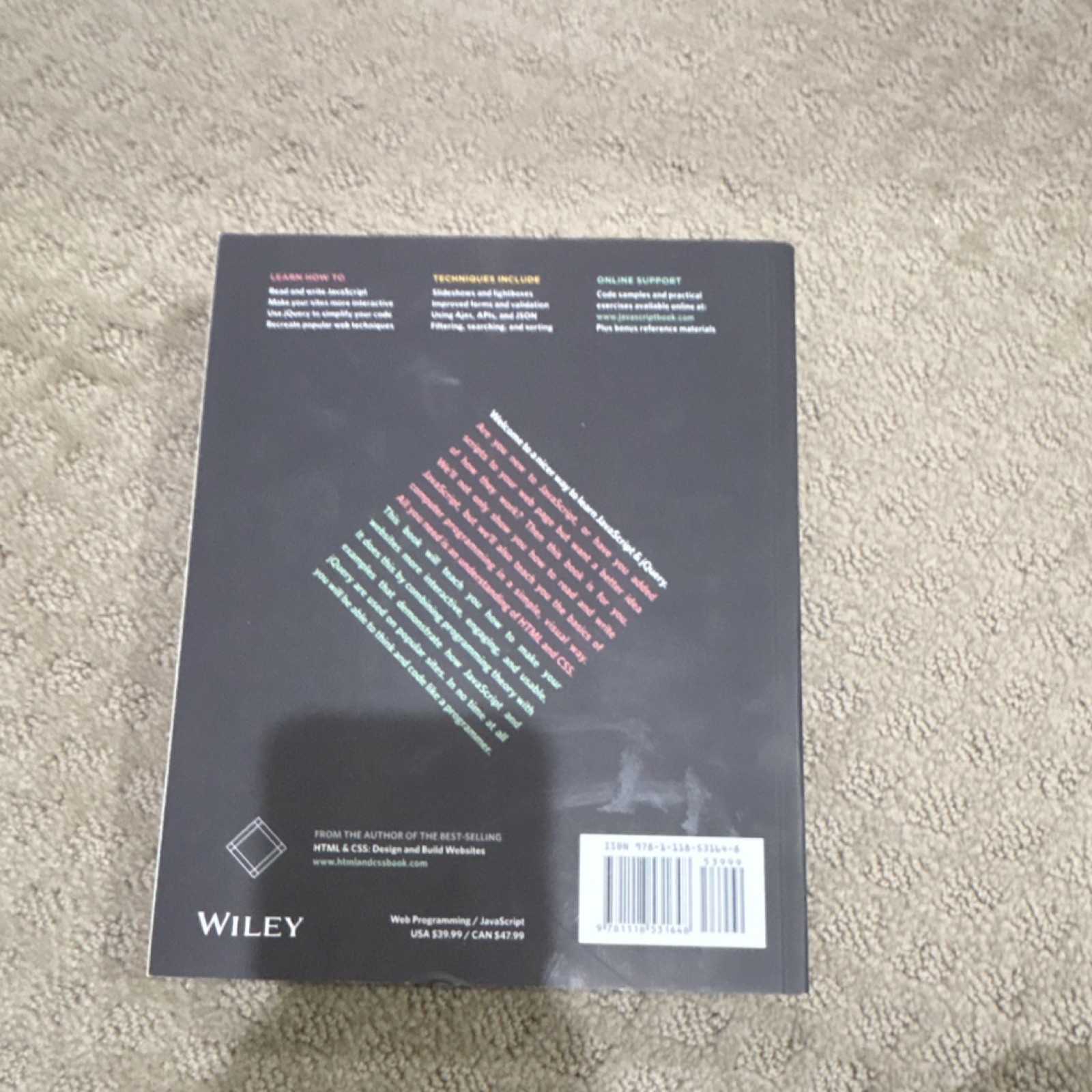 Wiley Javascript & JQuery Front-End Web Development Jon Duckett Paperback
