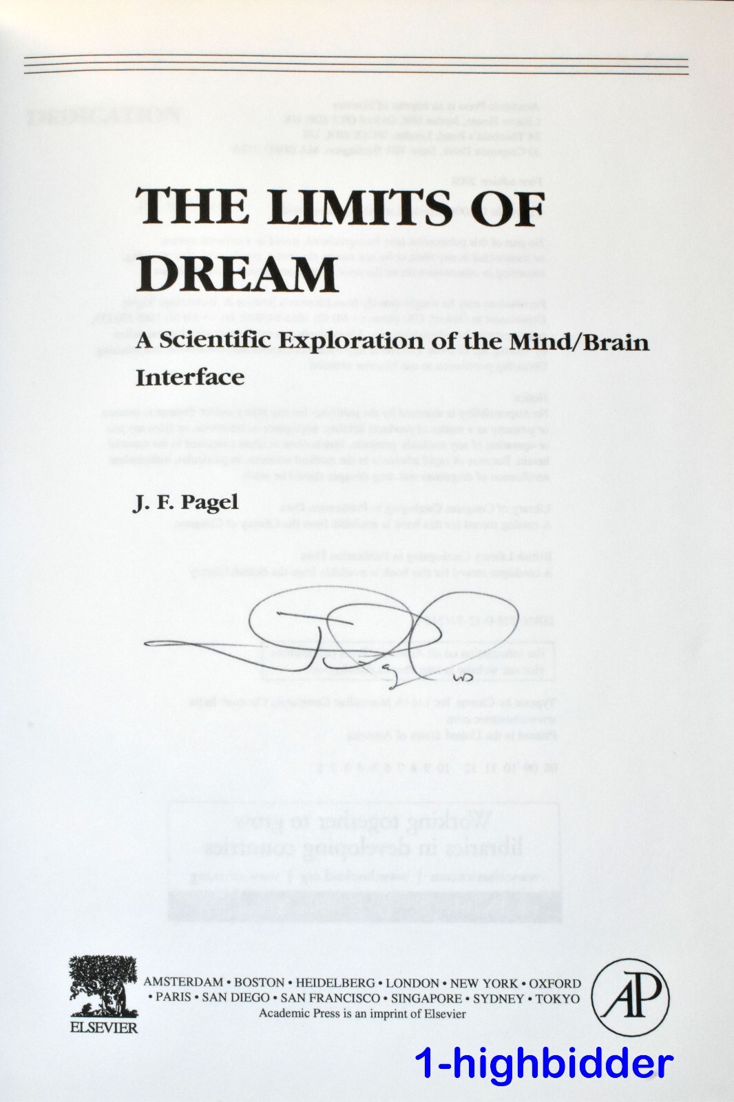 SIGNED! PROOF! The Limits of Dream Scientific Look @ Mind Brain Interface Pagel