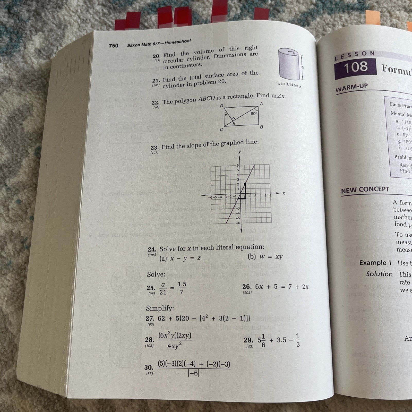 Saxon Math Homeschool 8/7 Student Textbook with Pre-Algebra (2005 Paperback)