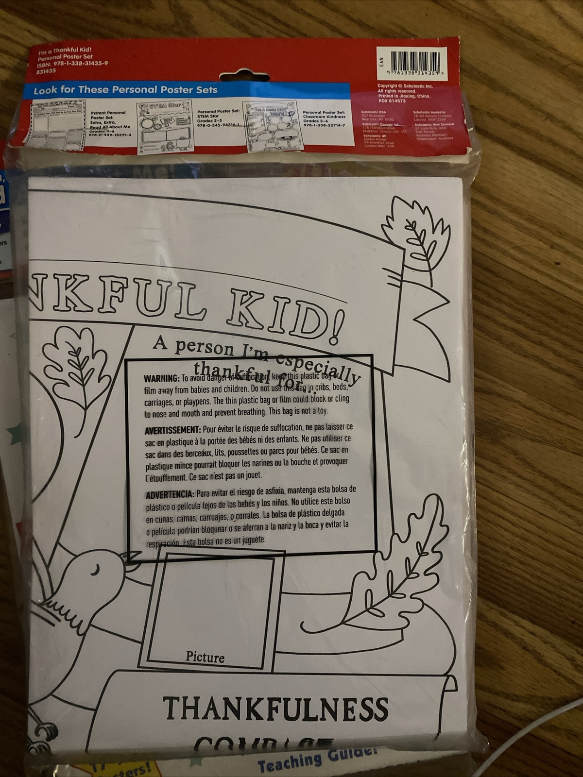 Lot Of 30 Scholastic Poster Set: I’m a Thankful Kid! Grades 3-6. Wall Display