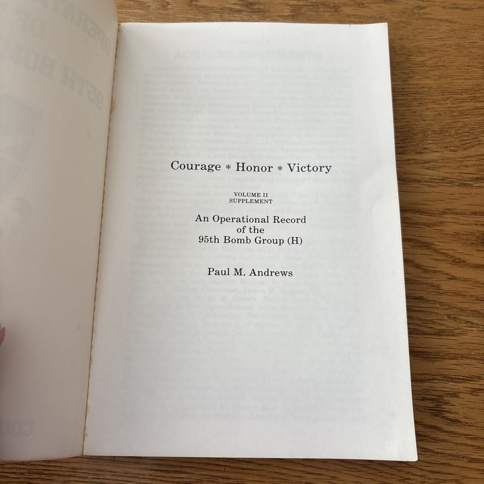 Operational Record of the 95th Bomb Group (H), Vol. 2: Supplement