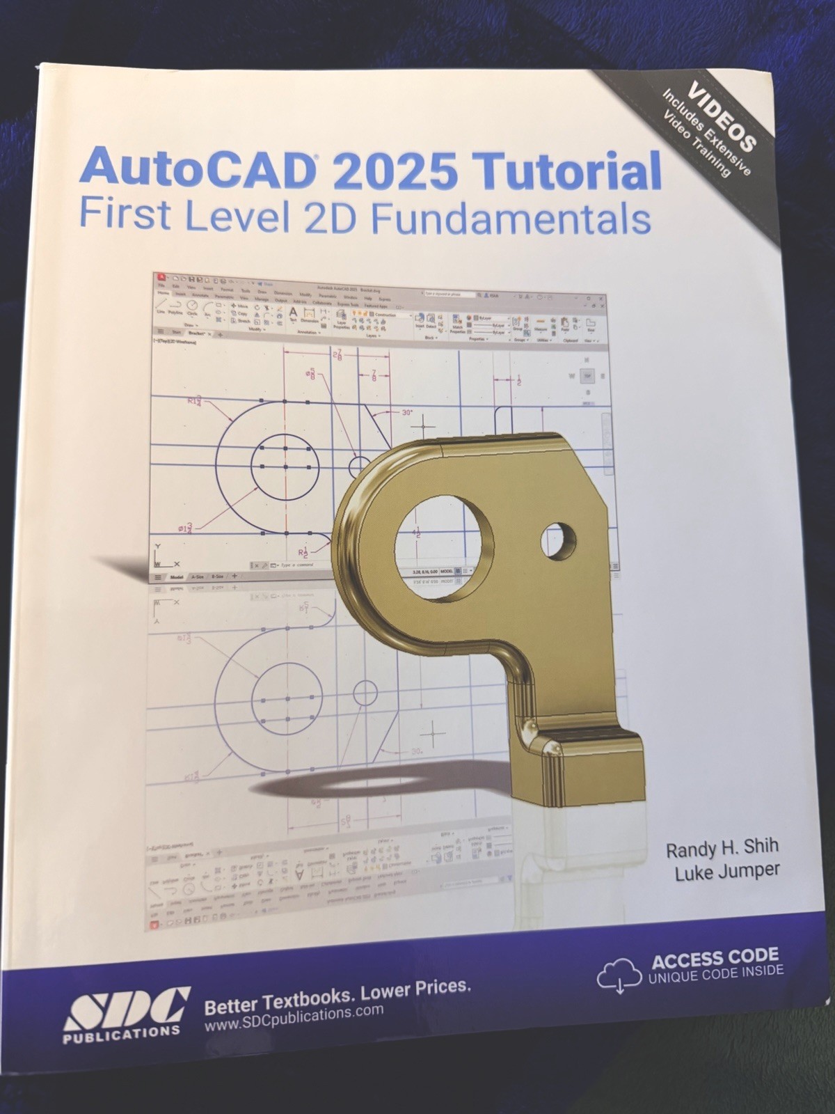 SDC Publications AutoCAD 2025 2D Fundamentals Paperback Access Code Videos