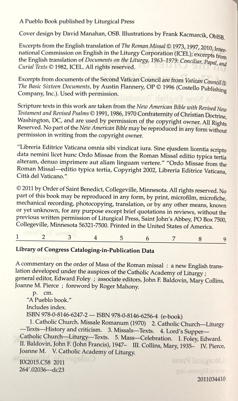 Commentary on Order of Mass of Roman Missal by Edward Foley 2011 Hardcover