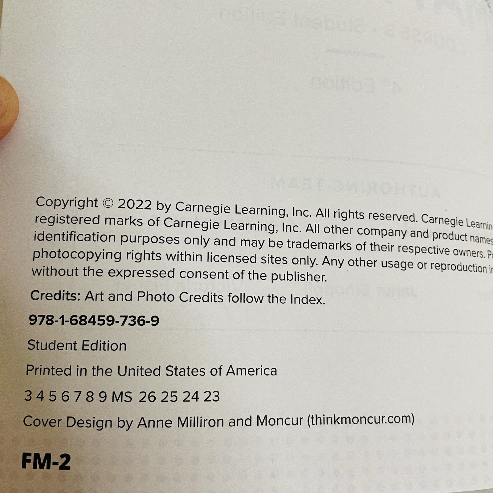 MATHbook Course 3 Middle School Math Solutions Student Edition Carnegie Learning