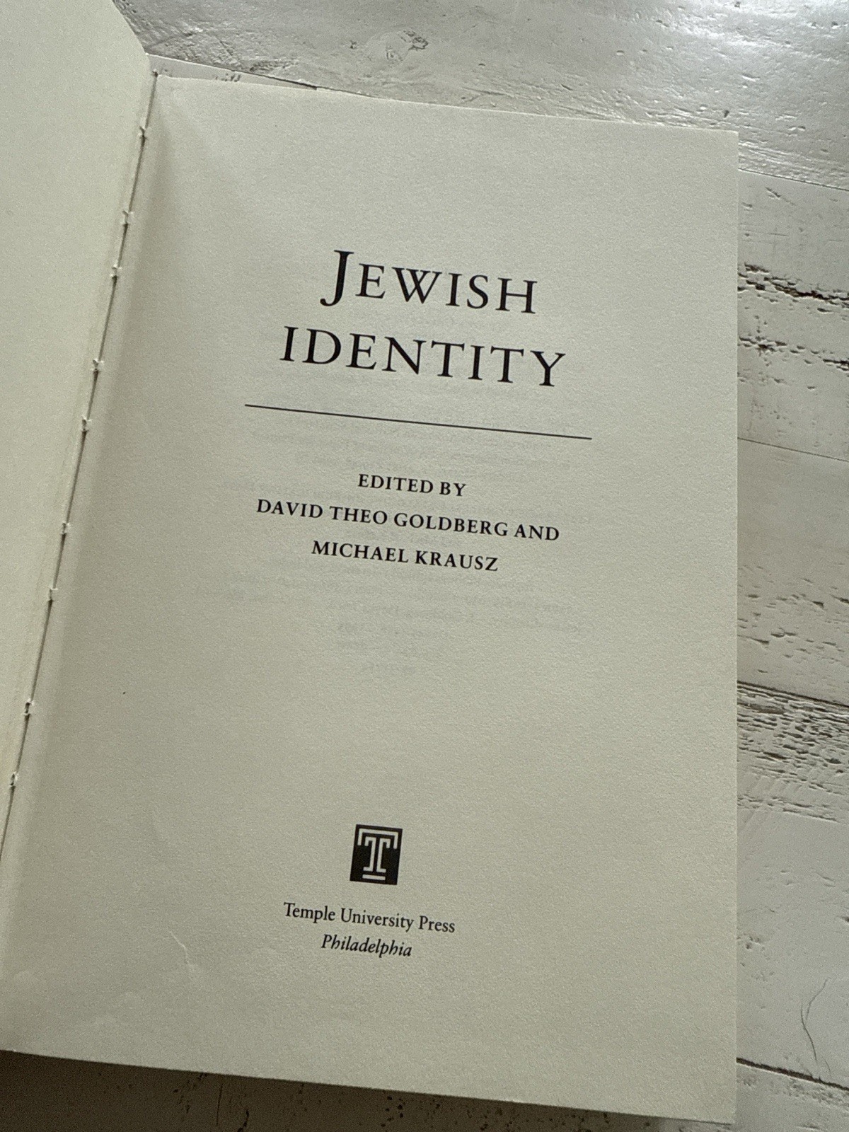 Jewish Identity 1993 Temple Univ Press Signed by Michael Krausz to His Mother HC