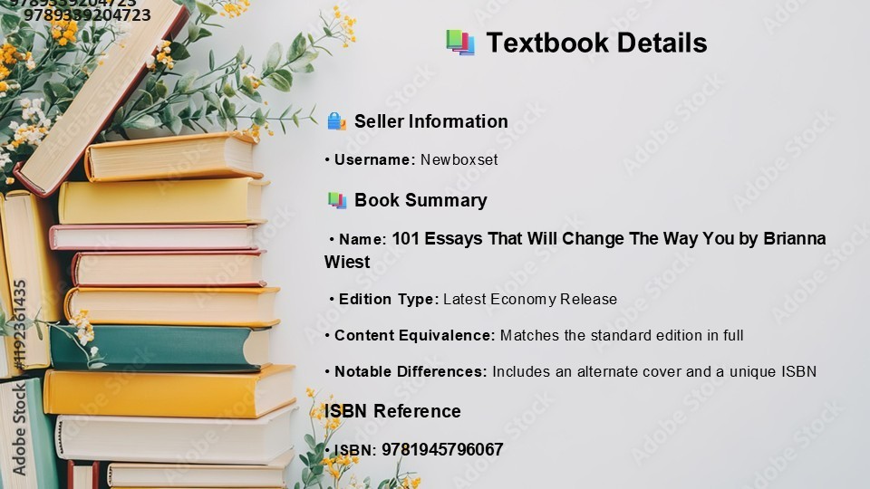 101 Essays That Will Change The Way You Think by Brianna Wiest 9781945796067
