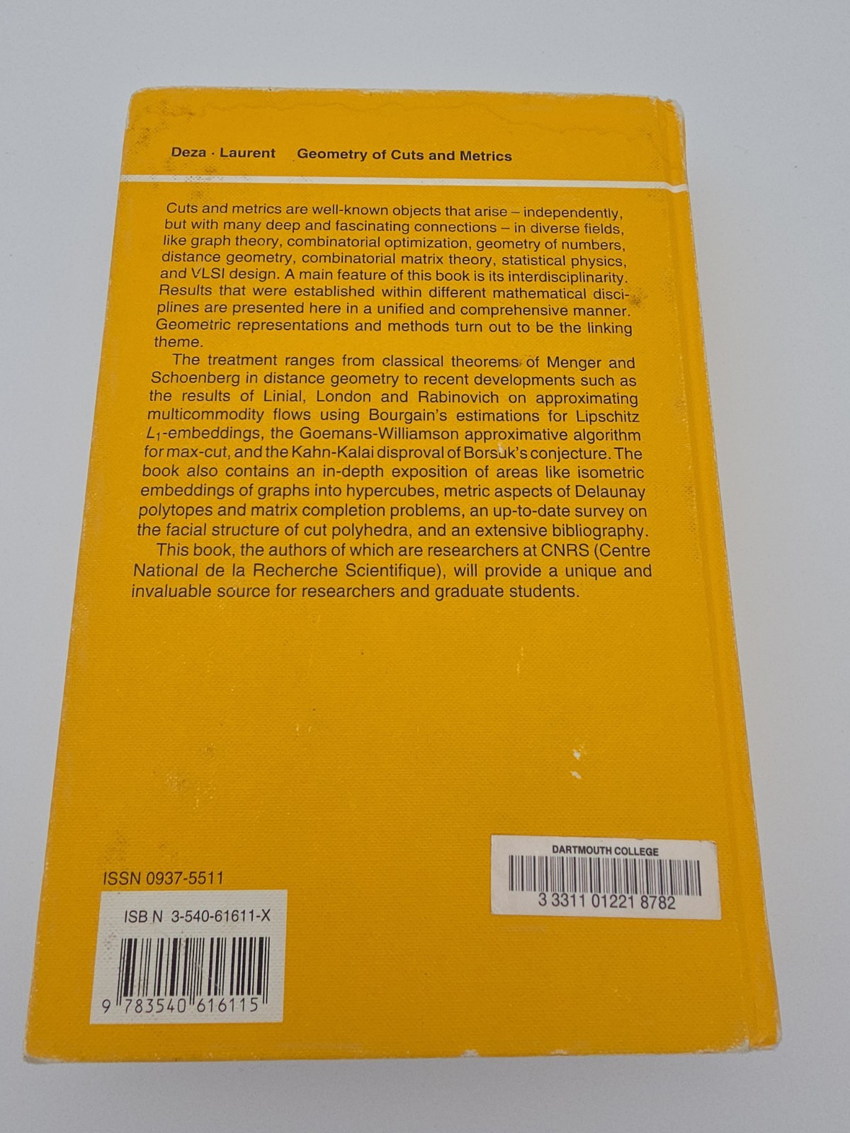 Algorithms and Combinatorics Ser.: Geometry of Cuts and Metrics by M. M. Deza…