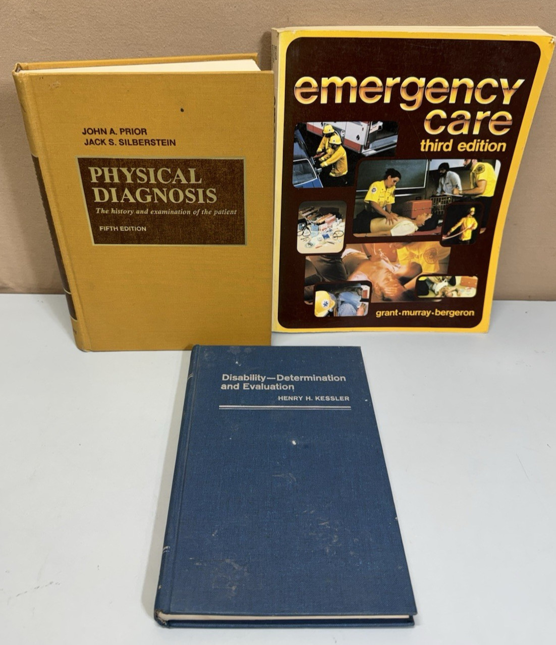 1970s 1980s Vintage Medical Books Lot Physical Diagnosis Emergency Care EMT