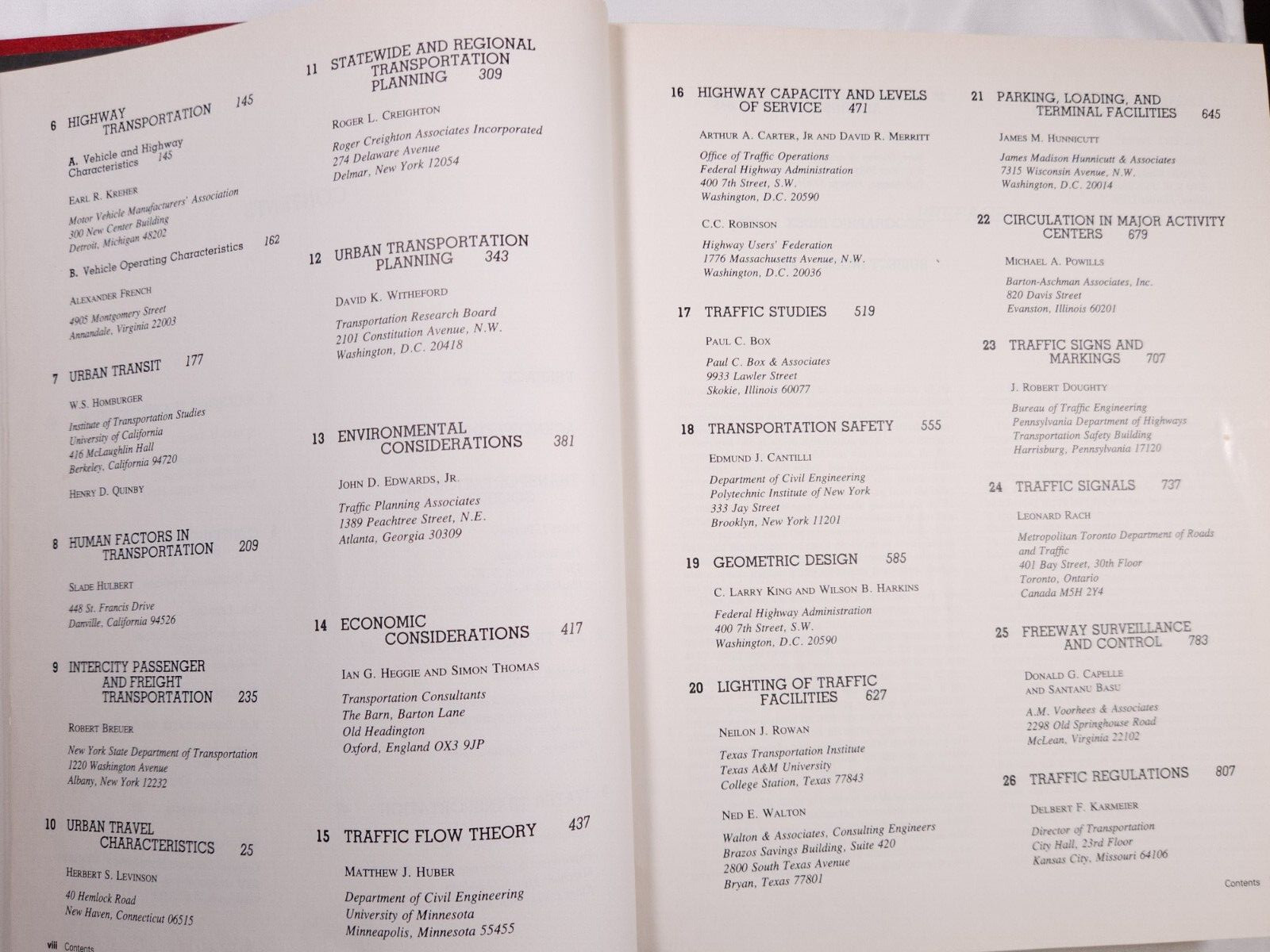 1982 Transportation And Traffic Engineering Handbook Second Edition ITE