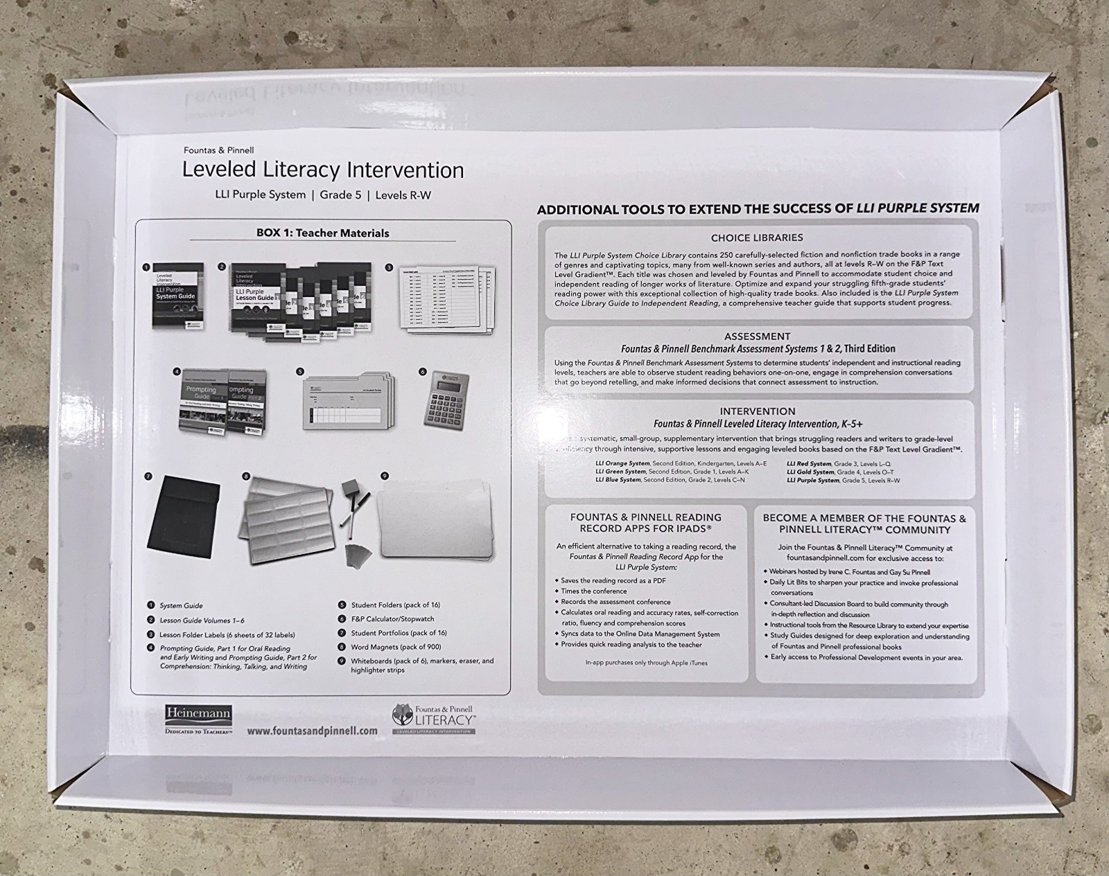 Fountas & Pinnell LLI Purple System Grade 5-8 — Complete 7-Box Set